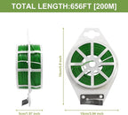 SumDirect Plant Ties,656FT/200m Green Garden Twist Ties with Cutter for Gardening Plants Growth and Care,Plant Garden Twine Wires for Office Home Cable Organization (656 Feet / 200 Meters(1 Roll))
