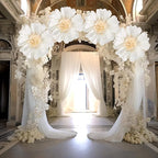 SUNBEAUTY 4 Pcs 20" White Giant Paper Flowers Large Crepe Tissue Artificial Paper Flowers Decorations for Wedding Party Wall Table Birthday Baby Shower Bridal Nursery Room Tea Party Backdrop Decor