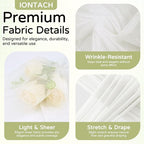 Wedding Arch Draping Fabric 29" x 19Ft Sheer Drapes for Backdrop Wedding Ceremony Reception Ceiling Decor Curtain Baby Bridal Shower Decoration (Ivory, 3 Panels)
