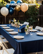 Pureegg Plastic Table Cloth Disposable 10 Pack, 54 x 108 Inch Table Cloths, Patriotic Decorations, Thanksgiving, Veterans Day Tablecloths, Rectangle, Plastic Cover, Leakproof & Sturdy, Navy Blue