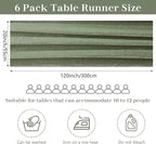 Velvet Table Runner 20 x 120 Inches 10ft Luxurious Thick Soft Velvet Christmas Thanksgiving Wedding Reception Table Runner for Party Reception Decorations(Sage Green, 6 Pack)
