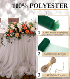 Hunter Green Tulle Fabric Roll, 54" x 40 Yards (120FT) Tulle for Christmas Wedding Decoration DIY Tutu Party Backdrop Baby Shower Table Skirts Gift Wrapping