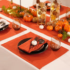 Pumpkin Table Runner 72 Inch – Cotton Linen Hemstitch Farmhouse Table Runner 14x72 – Washable Fabric for Dining, Fall, Halloween, Thanksgiving, Spring, Summer, Wedding, Everyday Décor–Serena