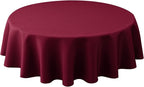 Biscaynebay Round Christmas Tablecloths 60" for Round Tables diameters from 28" to 48", Burgundy Fabric Water Resistant Folding Table Covers Washable for Dining, Kitchen, Wedding, Parties