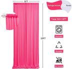 50 ft x 10 ft Wrinkle Free Fuchsia Backdrop Curtain for Parties, 10Panels Polyester Hot Pink Photo Backdrop Drapes for Wedding Birthday Party Baby Shower