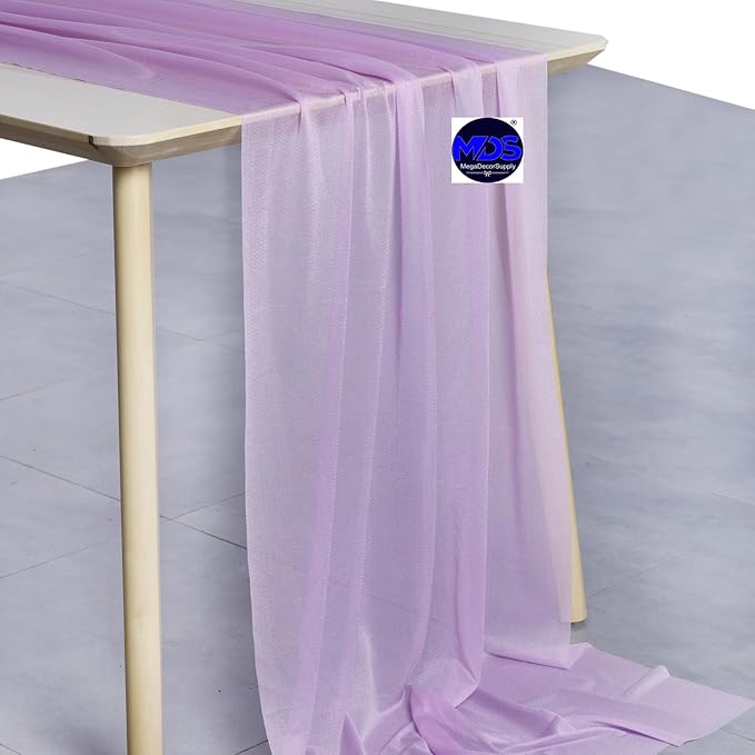 MDS Halloween Chiffon Table Runner - 5 Pack, 29 x 170 Inches, 14ft Each - Sheer Spooky Table Runners for Haunted House Parties, Trick-or-Treat Tables, Witchy Décor, Wedding & Events - Orchid