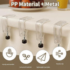 12 Piece Adjustable Tablecloth Clips with Strong Clamping Force to Prevent Slippage. Damage-Free Picnic Table Clips , Easy to Install, Suitable for Tables with Thickness Between 0.4-1.96 Inch.