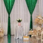 Eternal Beauty Sequin Backdrop Curtains, 2x8 Ft-2 Panels Green Back Drop for Shimmer Photography Party Wedding Birthday Decor