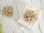 HUIHUANG Curly Bows for Gift Wrapping Champagne Gift Bow 5 inch x 8 Counts Self-Adhesive Ribbon Bows for Presents, Paper Bag, Party Favors, Wrapping Accessories, Holiday Wedding Decoration