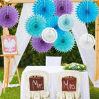SUNBEAUTY Pack of 11 Purple Lavender Blue Hanging Honeycomb Paper Fans Decoration Mermaid Theme Tissue Paper Fan Garland for Baby Shower Girl Kid Birthday Under The Sea Wedding Party Supplies