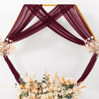 MLMC Burgundy Wedding Arch Draping Fabric 1 Panel 29" x 20 FT Extra Long Gauze Drapes Sheer Backdrop Curtains 6.6 Yards Airy Outdoor Drapery Panels for Wedding Bridal Shower Ceiling Decoration