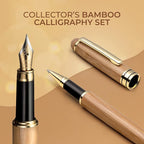 ZenZoi Wood Pen Set - Bamboo Fountain Pen w/Fine Nib & Rollerball Pen. Smooth Writing, Refillable, Vintage, Crafted, Journaling Pen. Luxury Pen Gift Set for Men, Women, Ink Converter.