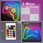 Ineonlife Gamer Neon Sign, Dream Colorful Game Controller Neon Light for Wall, Game Room Decor, USB Powered Gaming Neon Signs with Remote Control Gift for Boys Bedroom
