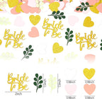 200PC Sage Green and Pink Gold Bachelorette Confetti for Bridal Shower Decorations Heart Eucalyptus Table Scatters for Bride to Be Decorations Engagement Wedding Decor Party Supplies