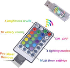 Fairy Curtain Lights - 16-Color Changing String Lights with Remote, 4 Lighting Modes, Ideal for Christmas, Weddings, Parties, Room Decor - Rainbow Backdrop