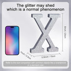 TONIFUL 8 Inch Silver Glitter Letter X Table Centerpiece A-Z Silver Birthday Party Decorations,Silver Alphabet X for Birthday,Chrismas,Graduation,Bridal Shower,Wedding,Anniversary Party Supplies