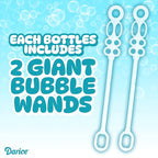 Darice Bubble Solution 4 Pack (256oz) Refill for Bubble Machines & Blowers - Easter, Weddings, Birthdays, Outdoor - 8 Big Bubble Wands Included - Non-Toxic Safe for Toddlers & Kids