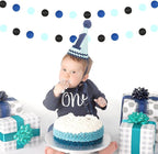 Navy-Blue Black Birthday Party-Decorations Streamers - 52FT Graduation Hanging Paper Garland Banner,Baby Bridal Shower Wedding Bachelorette Fathers Day Supplies Backdrop Decor Hugtmr