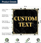 Custom Sign, Custom Street Sign, 11 Font Colors, 13 Font Styles, 4 Hole Options, 22 Sizes, 12x12 Inches, Rust Free DiBound, Fade Resistant, Made in USA by My Sign Center (Marble Tile)