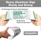 Custom Signs Outdoor Metal Sign - 12 x 8 Customized Personalized Aluminum Signs for Office, Home, Business, Decor, Custom Road Signs, Rust-Proof Sign (Green Text Box)