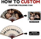 Decorative Folding Fans Personalized Fans Custom Fans Handheld Clack Fans for Line Dancing Customized with Picture Text, Fans Foldable for Line Dancing Wedding Saloon Cosplay Party Props