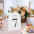 JOYIT Arch Wedding Table Numbers 1-20 with Stands – Double-Sided Printed 5" X 7" Acrylic Signs with White Background and Black Text, Perfect for Wedding Receptions, Parties, Anniversaries, and Events