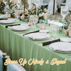 BRILLMAX 4 Pack Sage Green Tablecloths for 6 Foot Rectangle Tables 90 x 132 Inch - 6ft Rectangular Bulk Linen Polyester Fabric Washable Cloth Cover for Wedding Reception Banquet Birthday Party