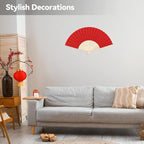 MCEAST 30-Piece Silk Folding Fans with Bamboo Frames - Multicolor, Perfect for Weddings, Parties, Home Decor