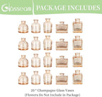 Glasseam Mini Bud Vases for Centerpieces: Clear Small Flower Vase Set of 20 Cute Tiny Glass Table Centerpieces Modern Wedding Birthday Party Baby Shower Dining Room Decoration Champagne