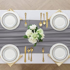 2 Pack 10 Ft Chiffon Table Runner Grey Gauze Long Table Runners 27x120 Inches Sheer Tulle Table Runner for Rustic Wedding Reception Bridal Shower Decorations Birthday Party