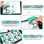 Trading Card Binder 4-Pockets, 400 Pockets Card Holder with 50 Removable Sleeves, Large Capacity & Waterproof Zipper Album Holder for Trading Card Collector, Portable Card Album Book for Card-Green
