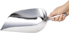 New Star Foodservice 34608 One-Piece Cast Aluminum Round Bottom Bar Ice Flour Utility Scoop, 85-Ounce, Silver (Hand Wash Only)