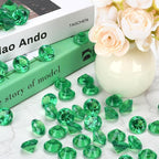 Fake Diamond Christmas Decoration, 280 pcs 20 mm Acrylic Diamond for Table Scatters Vase Fillers Green
