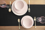 Solino Home Black Table Runner 108 Inches Long - Cotton Linen Hemstitch 14 x 108 Inch Table Runner for Dining, Fall, Autumn, Halloween, Thanksgiving, Holiday
