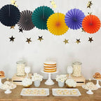 BARTHEW Coffee Party Decorations,Coffee Birthday Decorations,Party Events Accessories,Coffee Themed Party,Friends Party16in Hanging Paper Fans 30 Color DIY Set(Coffee))