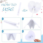 Unittype 150 Packs Wedding Paper Fans Heart Shaped Folding Handheld Fans for Wedding Decorate Guests Favor Anniversary Birthday Party Supplies Home Decor(White)
