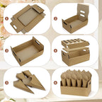 2 Set Wedding Confetti Cone Stand Box, 2 Party Cardboard Cone Holders Trays of 20 Holes Each with 40 Kraft Cone Paper for Wedding, Party, Celebration, Decoration