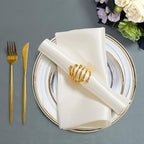 Horbaunal 16 Pack Ivory Satin Napkins 17 x 17 Inch, Square Silky Cloth Napkins, Soft Table Napkins for Weddings Banquets Parties