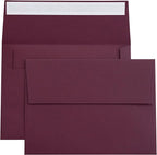 PONATIA 50PCS 5x7 Envelopes, Burgundy A7 Envelopes Self Seal for Weddings, Invitation Cards, Photos, Postcards, Greeting Cards Mailing, Baby Shower, Graduation, Christmas Gift Cards
