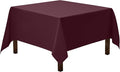 Gee Di Moda Square Tablecloth - 52 x 52 Inch Burgundy Table Cloth for Small Square or Round Tables - Heavy Duty Washable Fabric - for Buffet Table, Holiday Party, Dinner, Wedding & Baby Shower