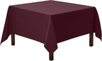 Gee Di Moda Square Tablecloth - 52 x 52 Inch Burgundy Table Cloth for Small Square or Round Tables - Heavy Duty Washable Fabric - for Buffet Table, Holiday Party, Dinner, Wedding & Baby Shower