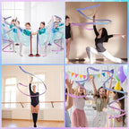 16 Pcs Sparkling Dance Ribbon for Kids Rhythmic Gymnastics Birthday Party Favors Twirling Streamer for Girl Princess Artistic Dancing Outdoor Game Supplies(Gradient Blue Purple)