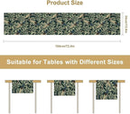 Peacock Table Runner,Retro Floral Plants Peacock Table Runner for Home Kitchen Dining Party Indoor Outdoor Decoration 13x120 Inch