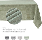 maxmill Flaxy Faux Linen Tablecloth with 2-Tone Slubby Yarn Textured Weaves Wrinkle Resistant Anti-Shrink Soft Table Cloth for Kitchen Dining Restaurant Tabletop Rectangle 60 x 120 Inch Sage
