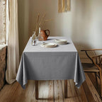 MIULEE Linen Cotton Blend Tablecloth Rectangle, Luxury Waterproof Stain Resistant Durable Farmhouse Oblong Table Cloth for Dining Party Christmas Weddings Birthday, 52 x 70 inch, Light Grey