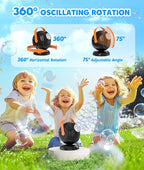 Joyfuture Automatic Bubble Machine, Black Bubbles Blower for Kids, Toddlers - 360° Rotation, 75° Adjustment, with LED Light - Gifts for Boys, Girls, Outdoor, Birthday, Party