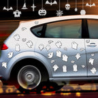 Chinco 36 Pcs Halloween Ghost Car Magnets Reflective Ghost Boo Refrigerator Automotive Magnet Stickers Cute Holiday Fridge Garage Door Decorations Holiday Waterproof Magnetic Decals