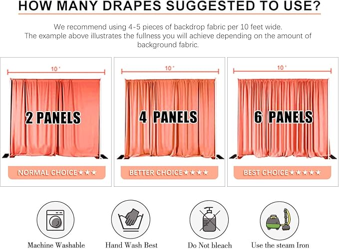 2 Panels White Backdrop Curtain, 10 x 7 Feet Background Curtains for Parties, Weddings, Baby Showers, Bachelorette Halloween, Christmas Birthday Party Photoshoot Backdrop Curtains Decorations