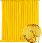 10 x 7 Feet Yellow Backdrop Curtain for Partie, Background Curtains for Photoshoot, Birthday, Wedding, Halloween, Thanksgiving, Christmas Day, New Year Party Decorations 5Ft x 7Ft, 2 Panels