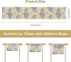 Floral Lavender Table Runner,Vintage Rustic Country Romantic Purple Flower Pattern Print Burlap for Hotel Indoors Outdoor Dining Room Kitchen Home Decor, 13x36in